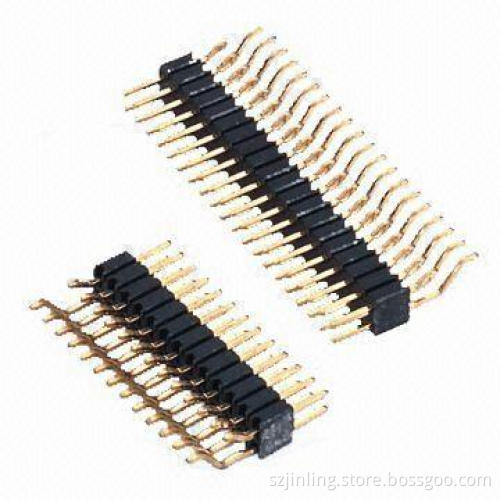Right angle SMT type 1.27mm pin header, single/dual row